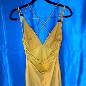 Mustard yelllow strappy back dress
